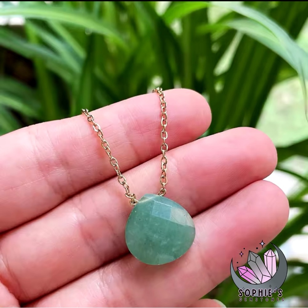 Aventurine Teardrop Pendant Necklace